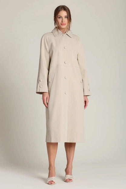 02 - Taupe Convertible Scarf Trench