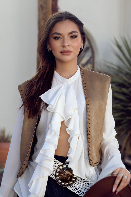 White Ruffle Blouse