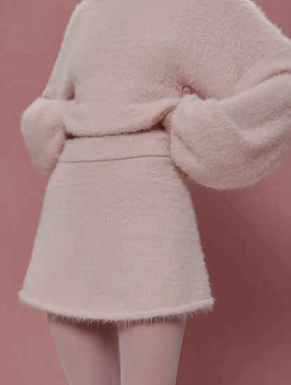 01 - Fluffy Yarn Mini Skirt - Noel