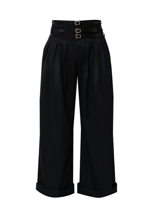 TANEcIOS Triple Belt Black Pants