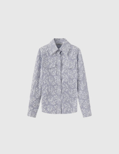 05 - The Lines Shirt Blue Striped Long Sleeve and White