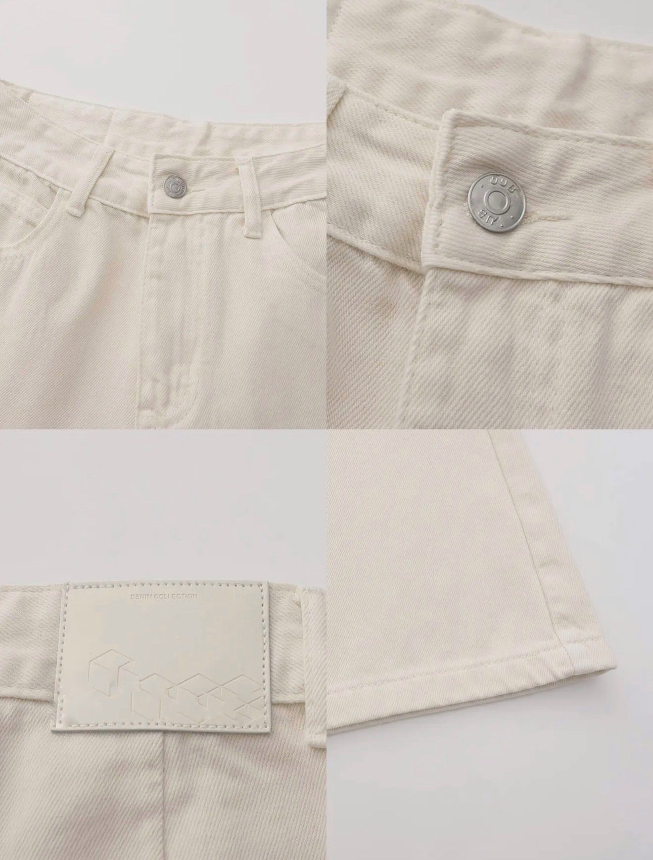 06 - White Denim Shorts With Wide Leg Up To The Knee