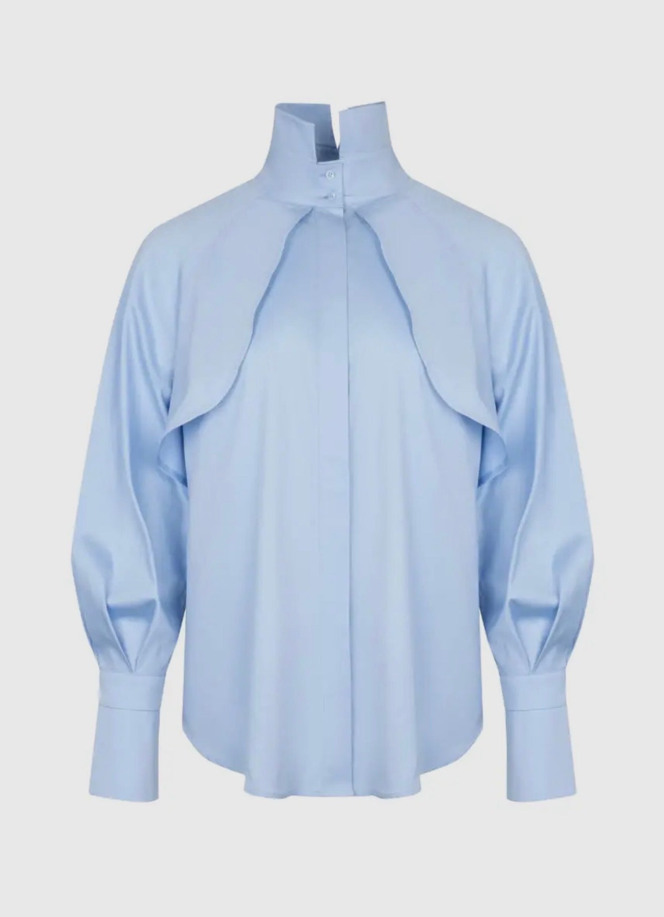 05 - Alicia Business Style Blue Cotton Shirt