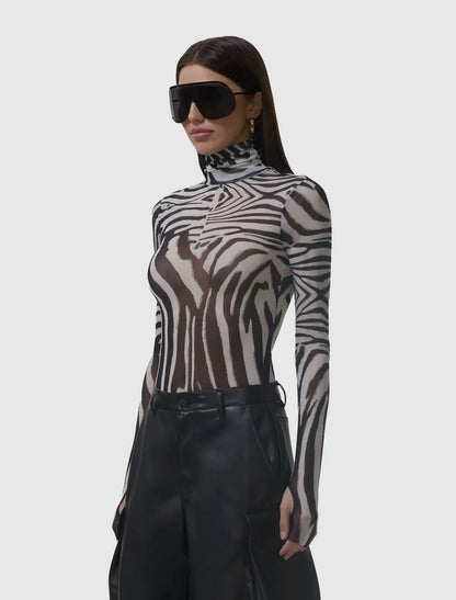 Zadie Top  Zebra Blanca