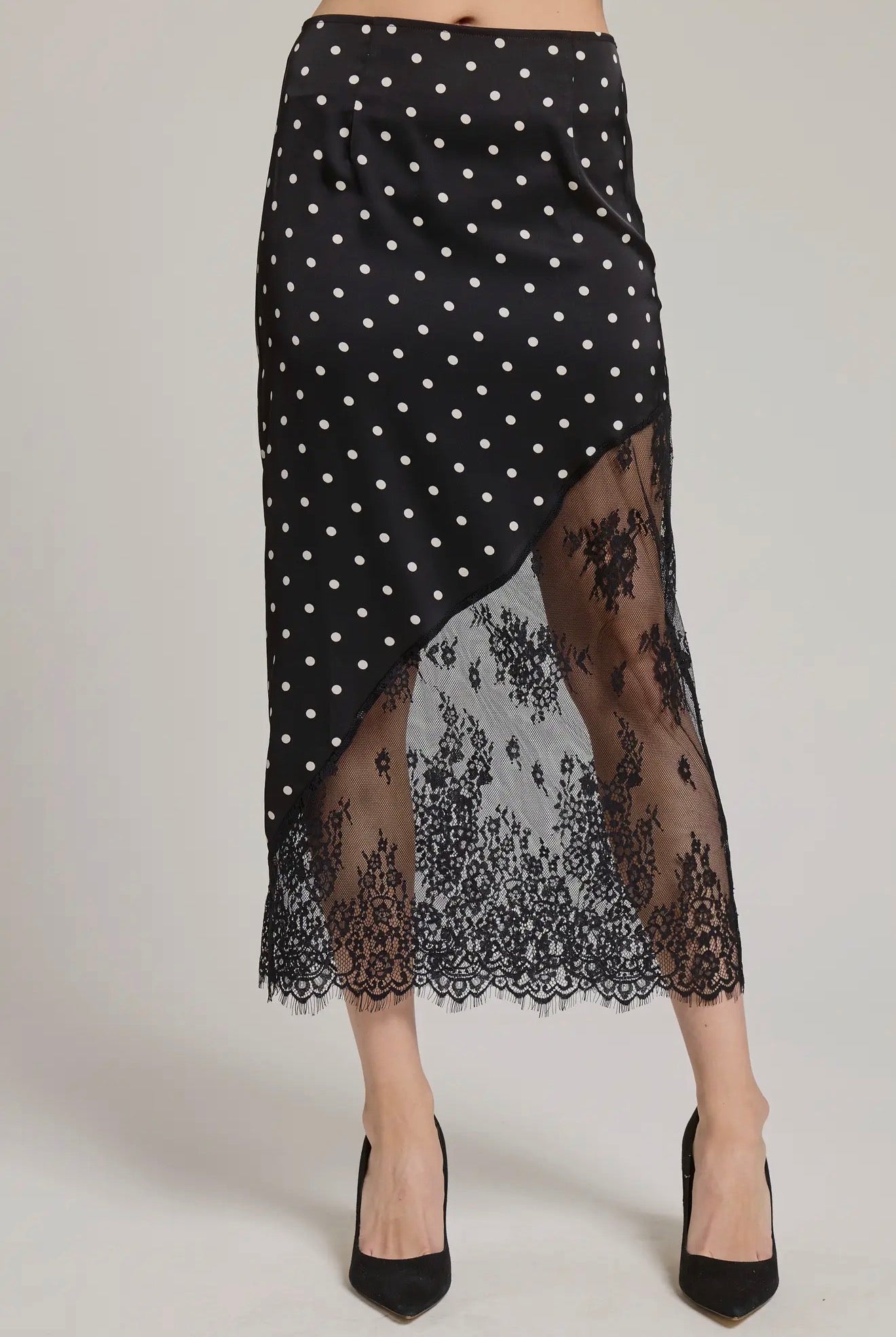 02 - Polka dot midi skirt