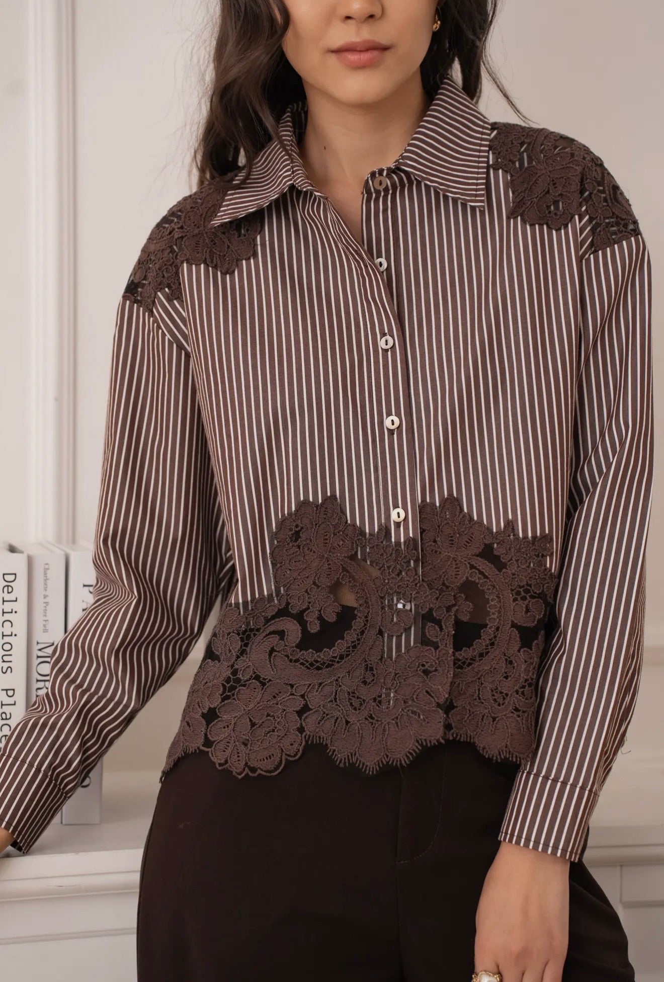 cotton shirt with lace