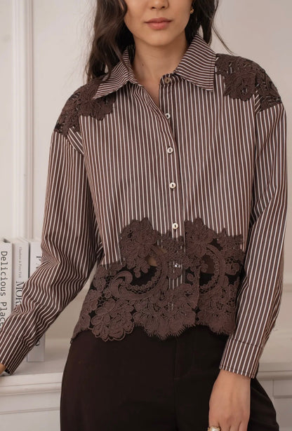 cotton shirt with lace