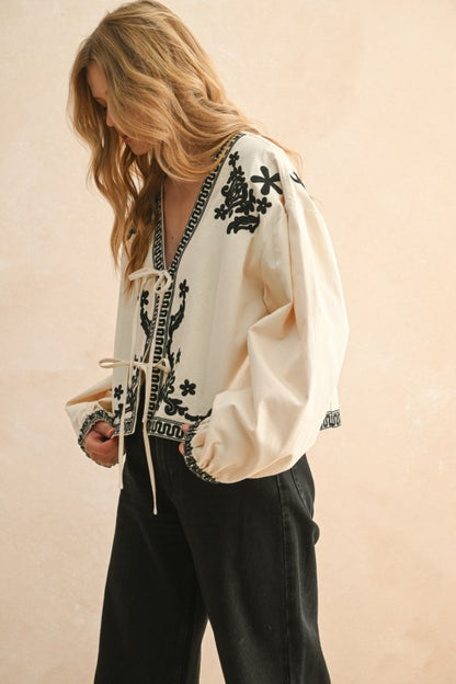 Floral Patch Detailed Jacket