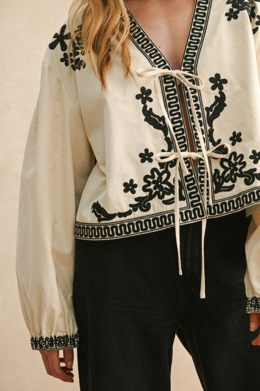 Floral Patch Detailed Jacket