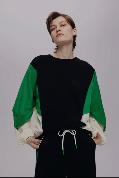 18 - Tri color Patchwork Sweatshirt