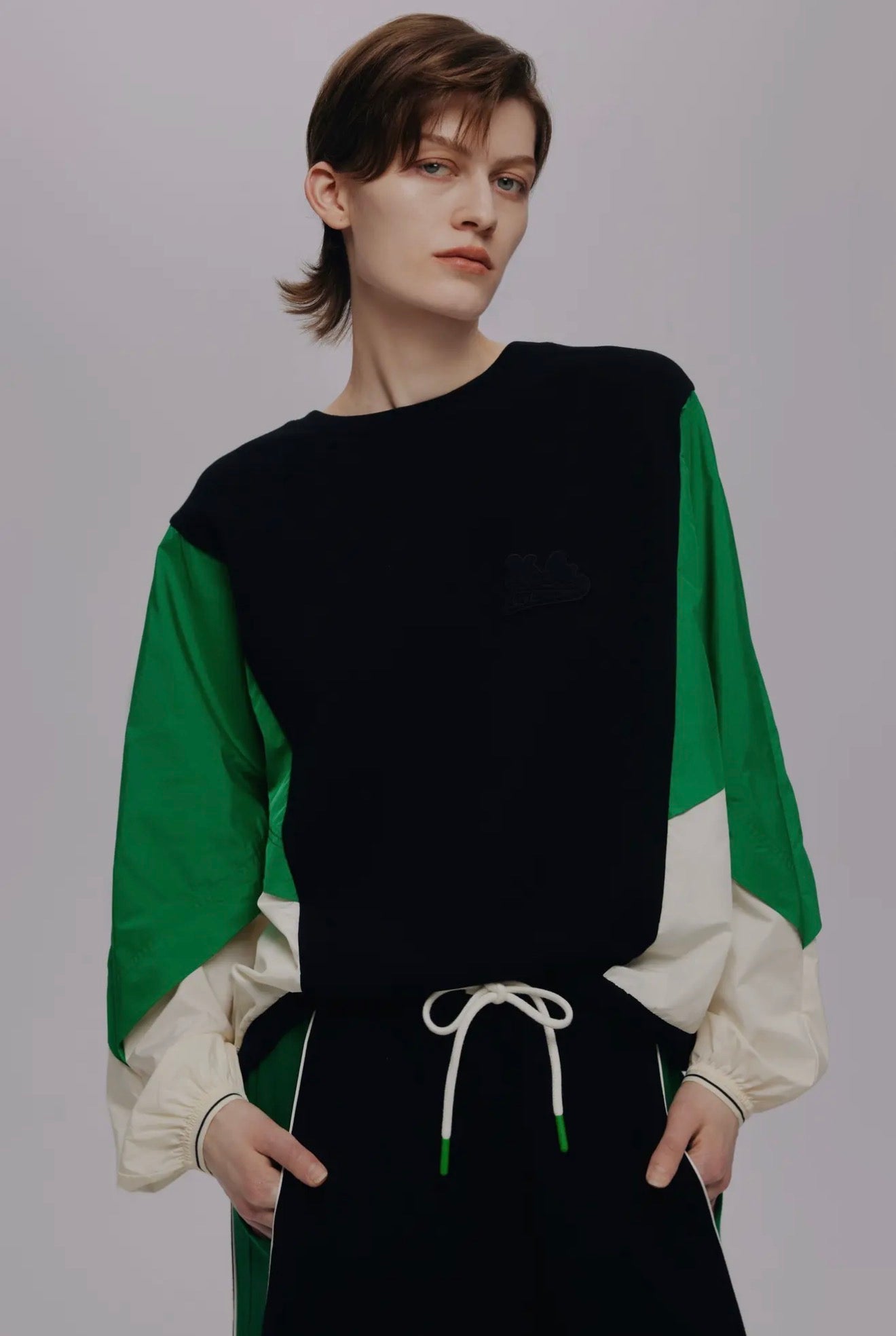 18 - Tri color Patchwork Sweatshirt