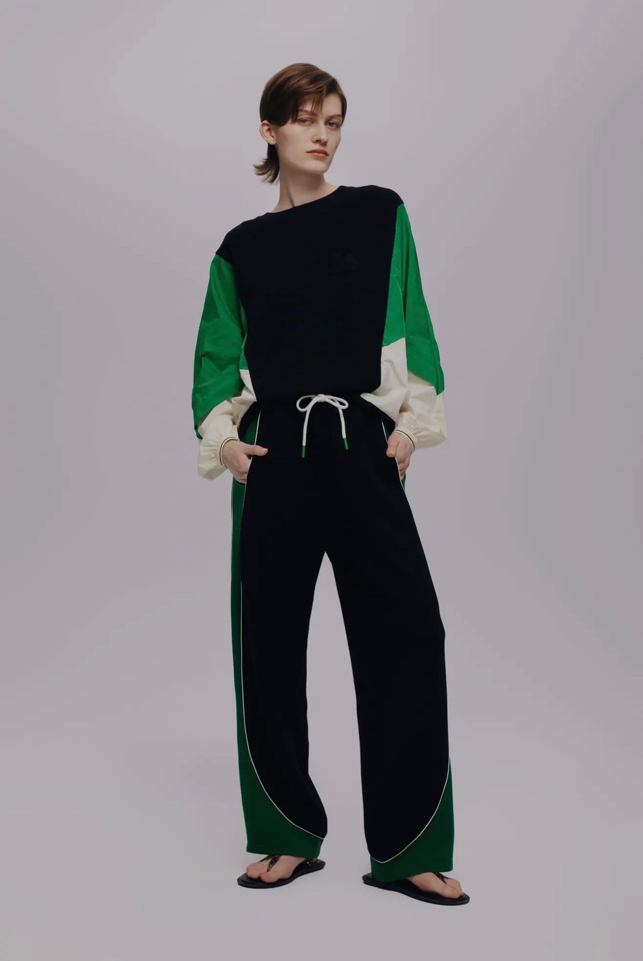 18 - Tri color Patchwork Sweatshirt