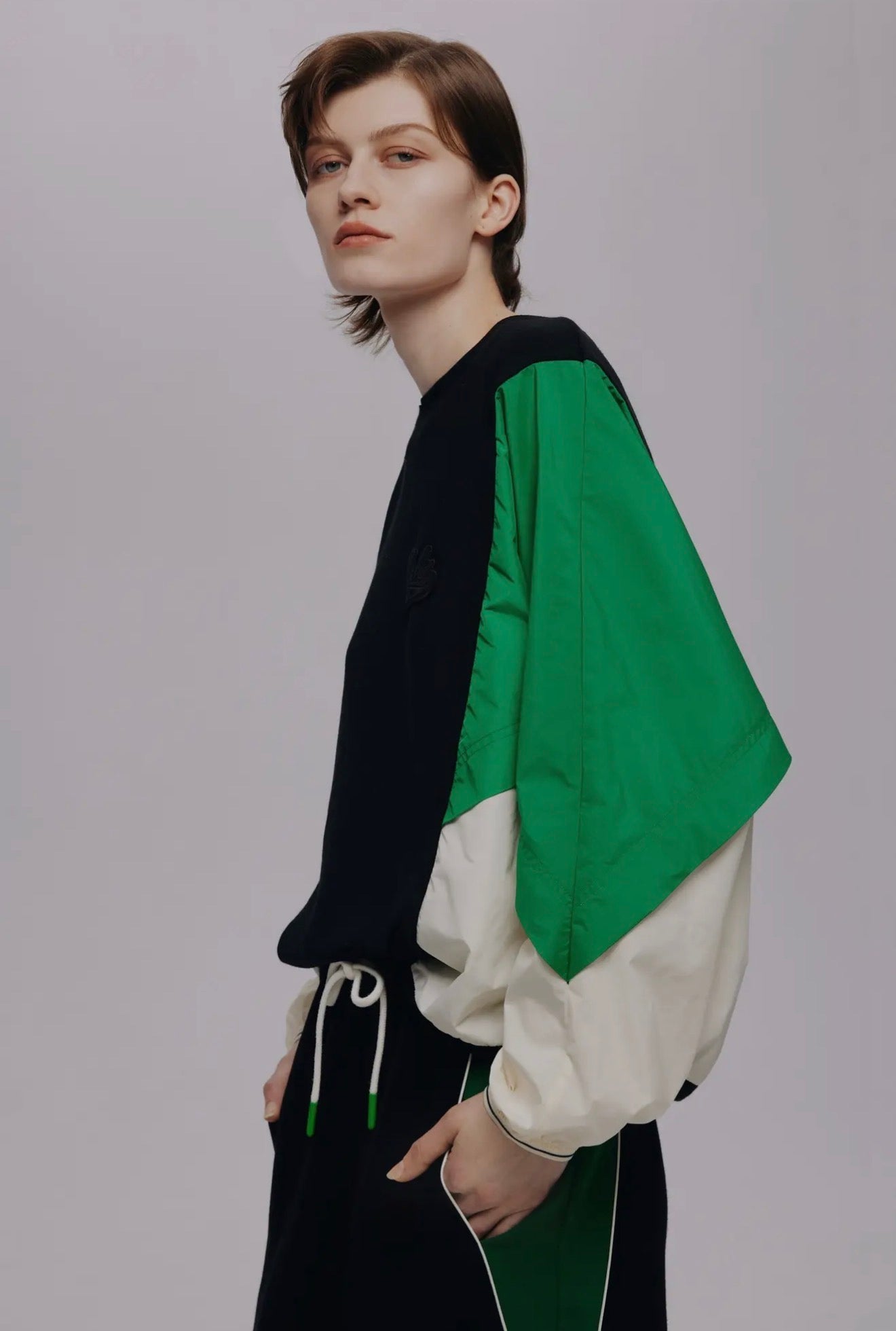 18 - Tri color Patchwork Sweatshirt