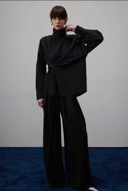 Aura - Black asymmetrical shirt