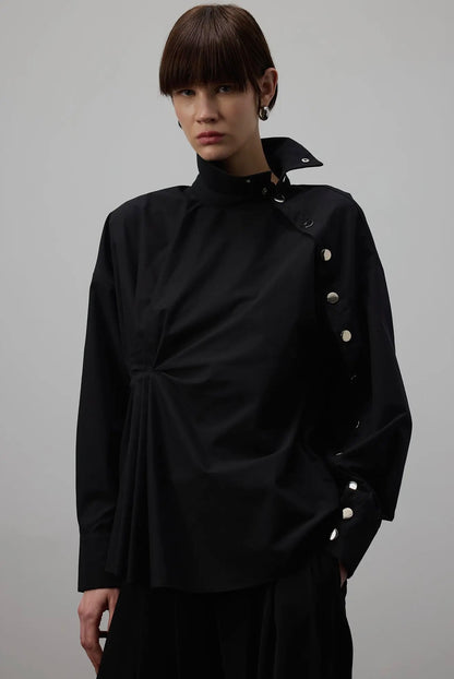 Aura - Black asymmetrical shirt
