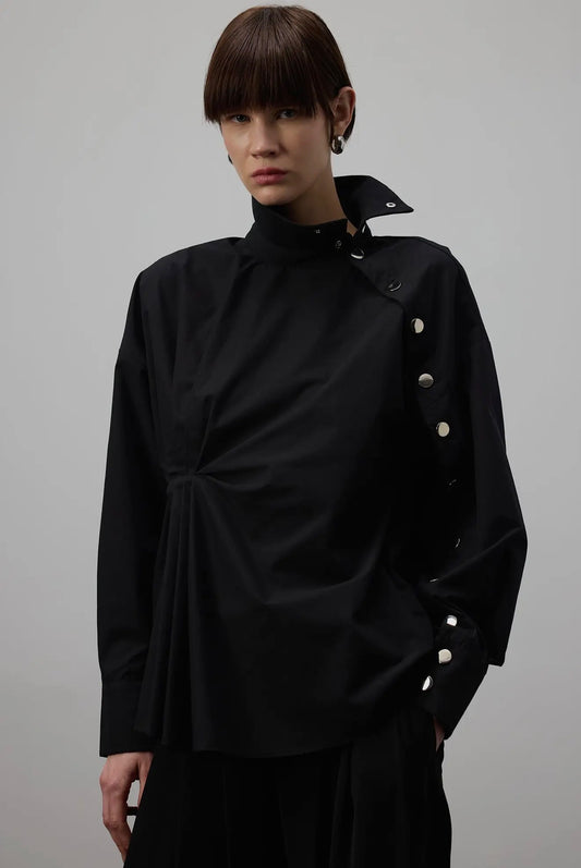 Aura - Black asymmetrical shirt