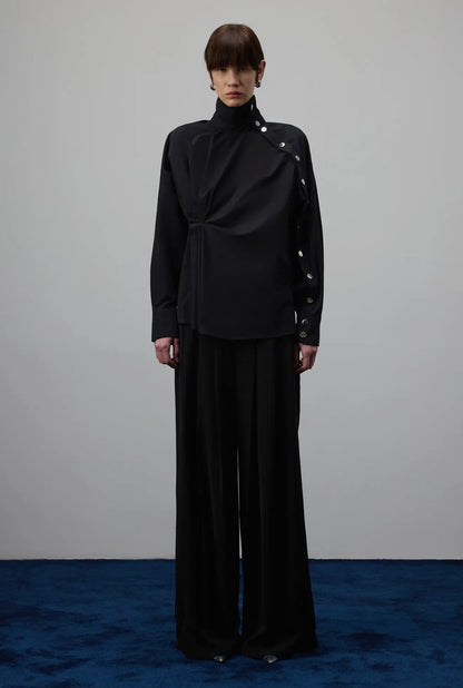 Aura - Black asymmetrical shirt