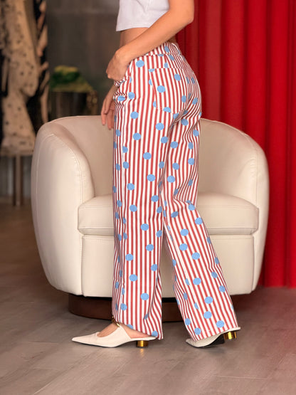 04 Venue - Straight jeans with a geometric print