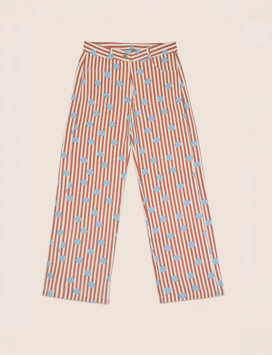 04 Venue - Straight jeans with a geometric print