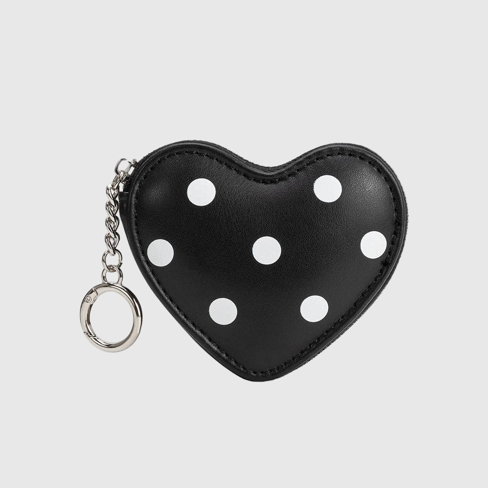 Polka Dots Charm in black - Puffy Heart Polka Dots