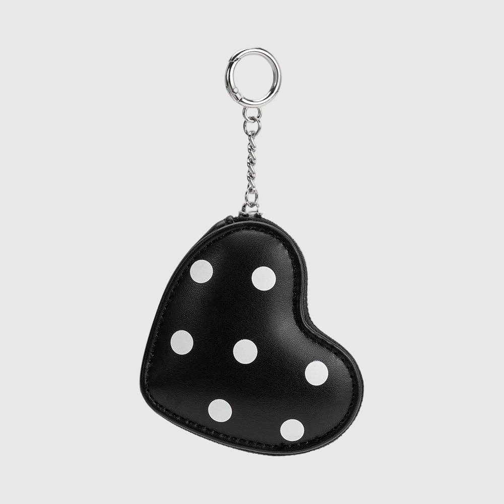 Polka Dots Charm in black - Puffy Heart Polka Dots