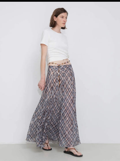 04 - Midnight Plaid Flow Skirt