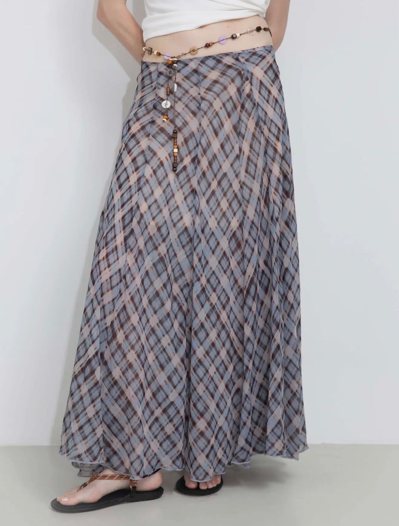 04 - Midnight Plaid Flow Skirt