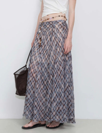 04 - Midnight Plaid Flow Skirt