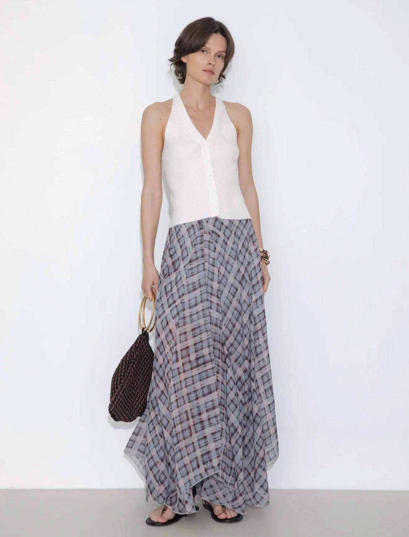 04 - Midnight Plaid Flow Skirt