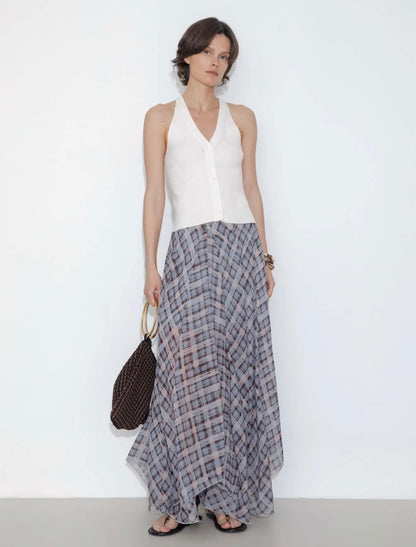 04 - Midnight Plaid Flow Skirt