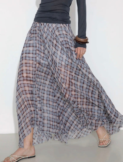 04 - Midnight Plaid Flow Skirt