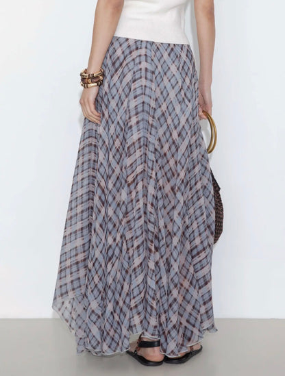 04 - Midnight Plaid Flow Skirt