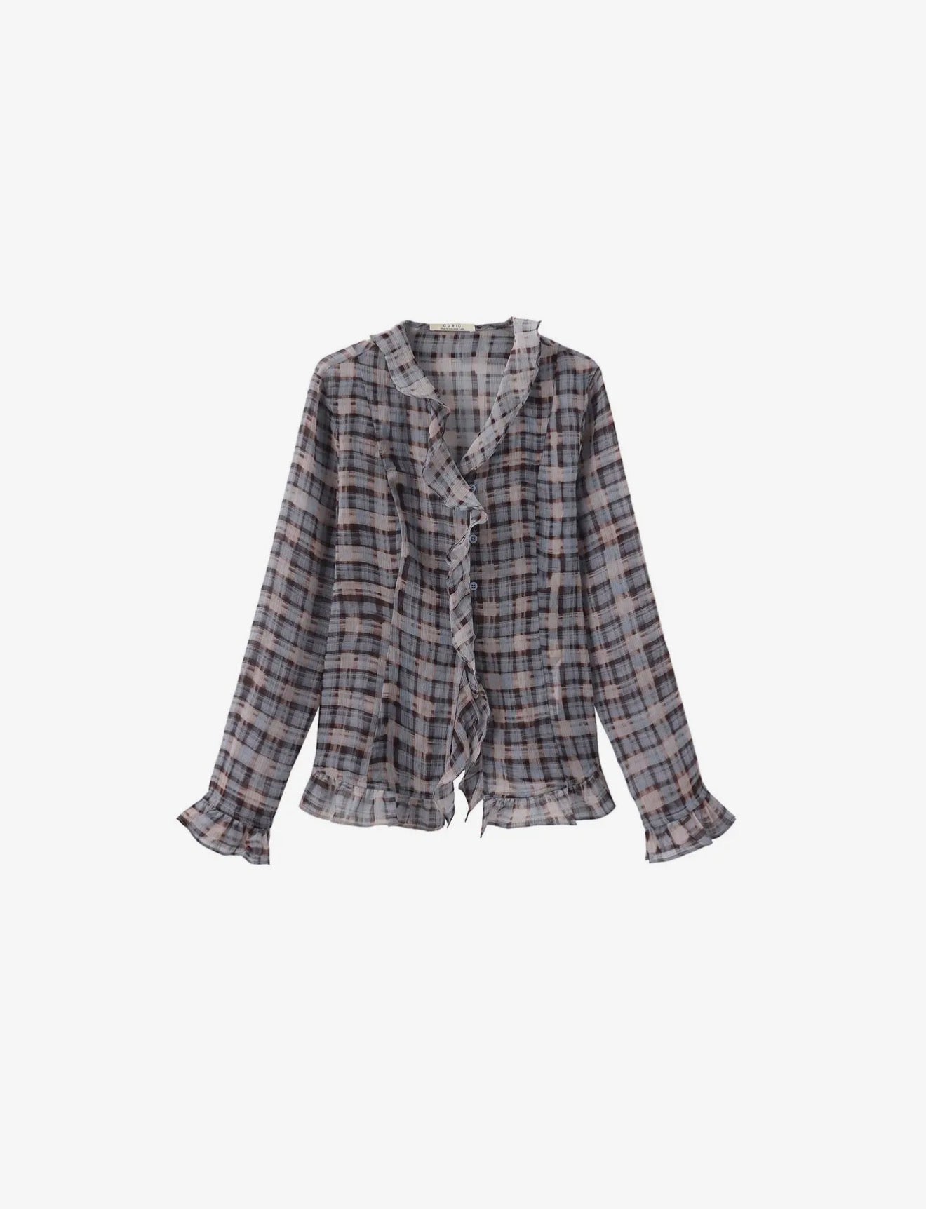 Midnight Plaid Classic Blouse
