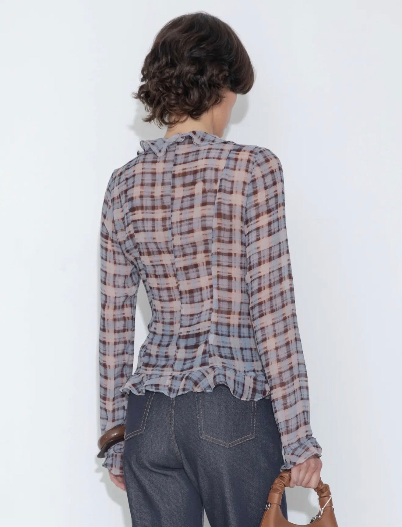 Midnight Plaid Classic Blouse