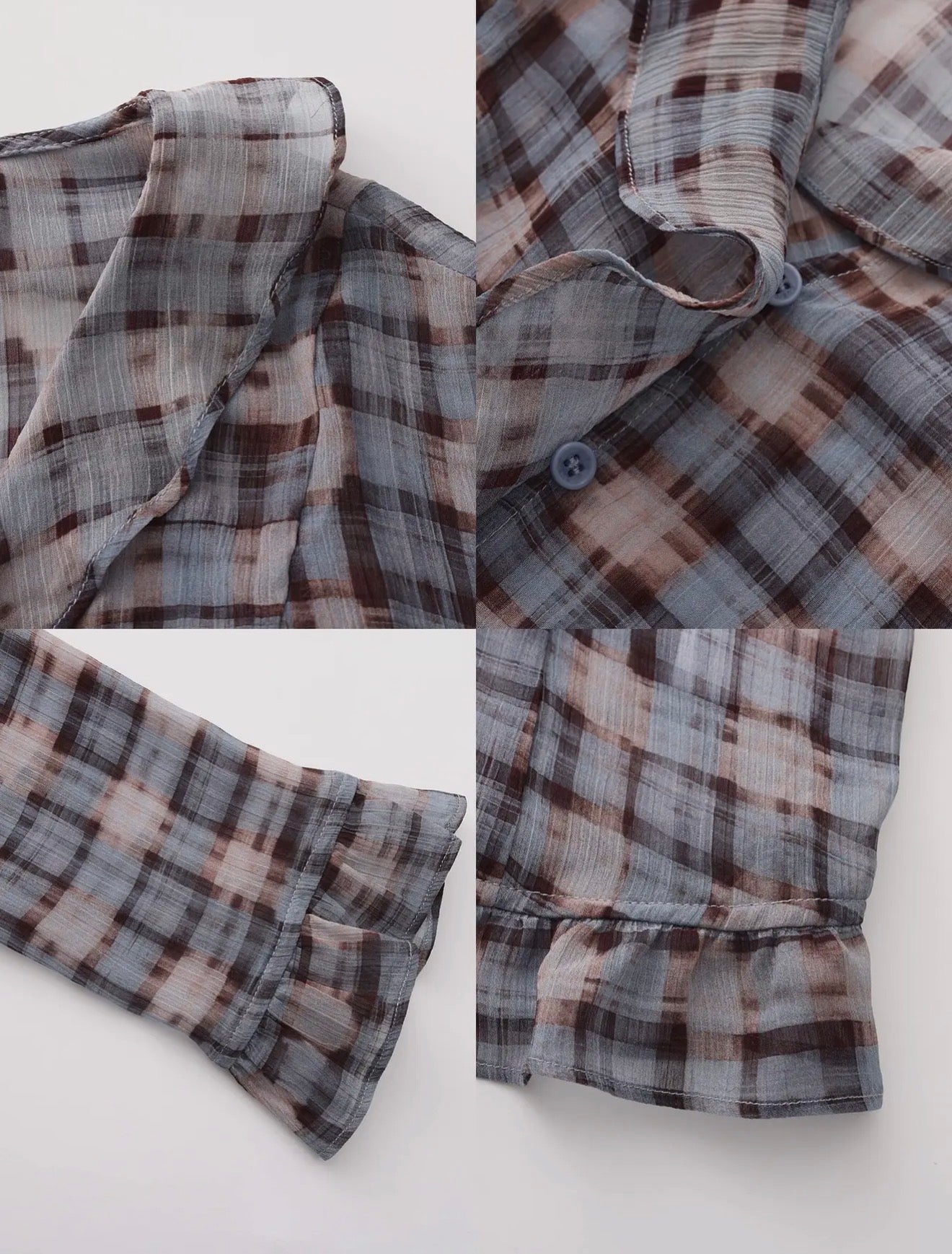 Midnight Plaid Classic Blouse