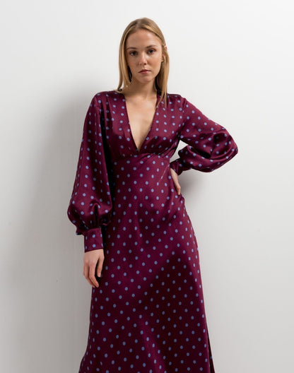 pla BURGUNDY POLKA DOT
