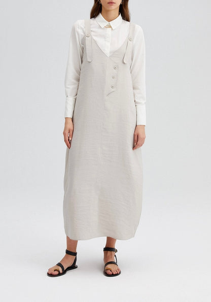 Button Detailed Linen Gilet