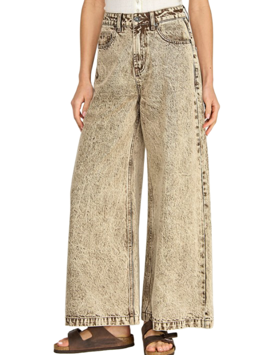 10 - Vintage Wash Wide Leg Jeans