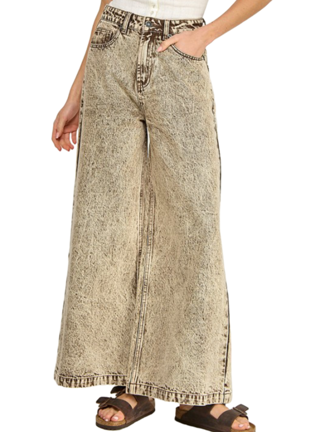 10 - Vintage Wash Wide Leg Jeans